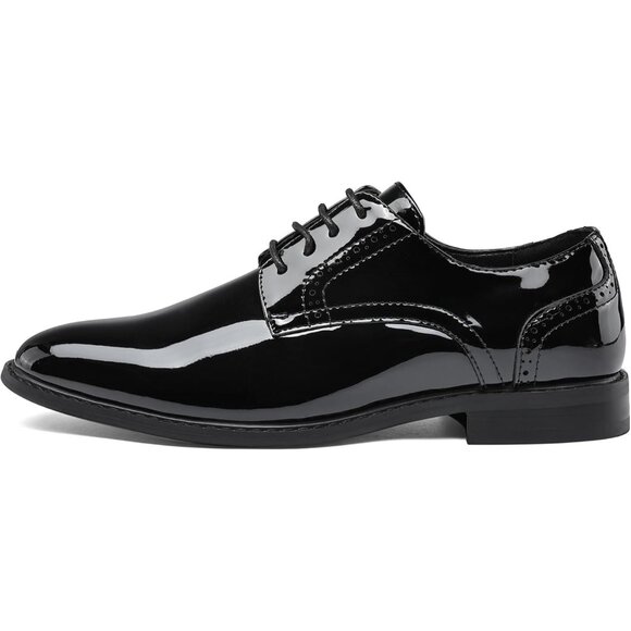 Men\'s Black Patent Shoes Formal Classic Business Lace up Oxford Shoes Wide Width main image 5